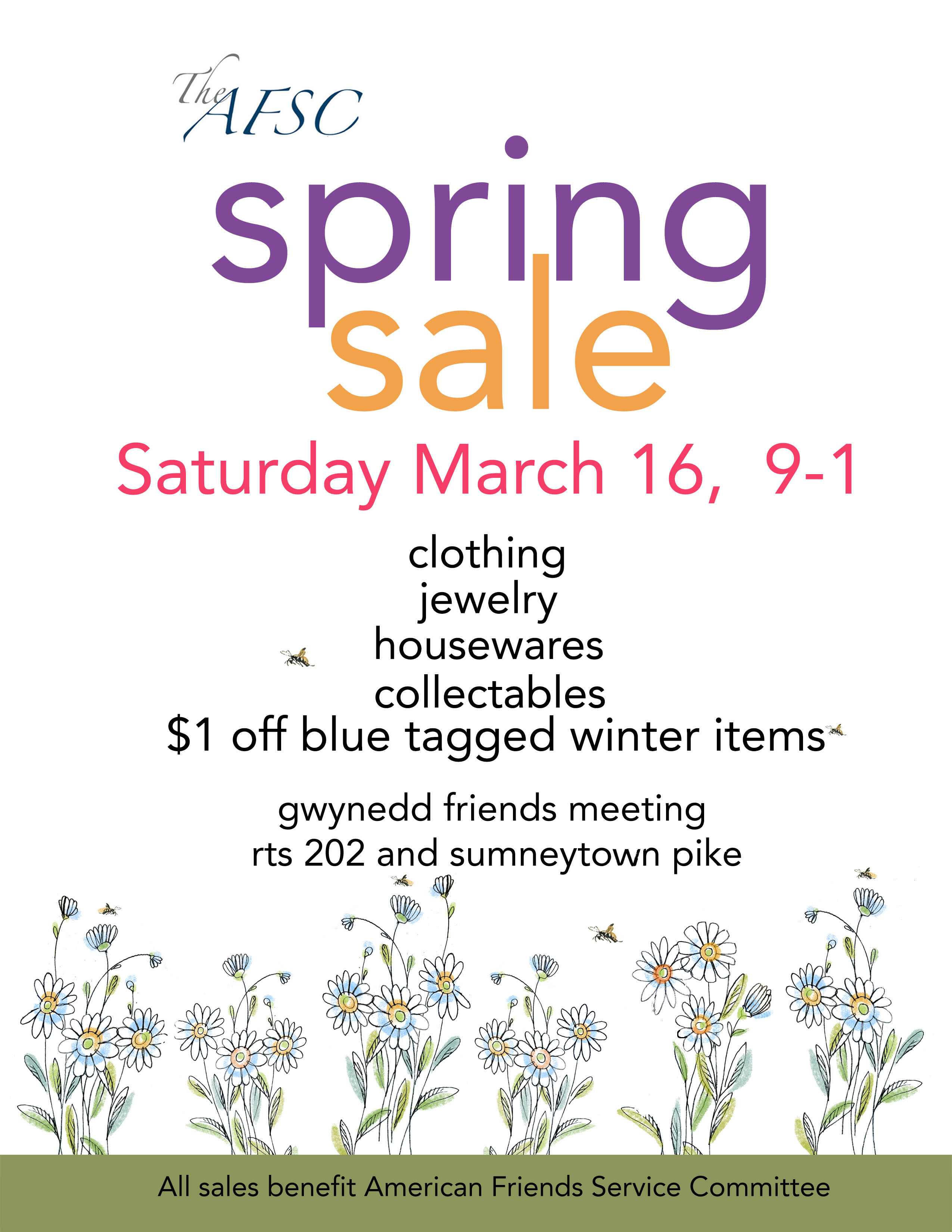 AFSC Spring Sale March poster